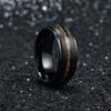 Fashio Men Rings Titanium Stainless Steel Rings For Men Women Koa Wood Inlay Matte Brushed Finished Wedding Rings Party Jewelry