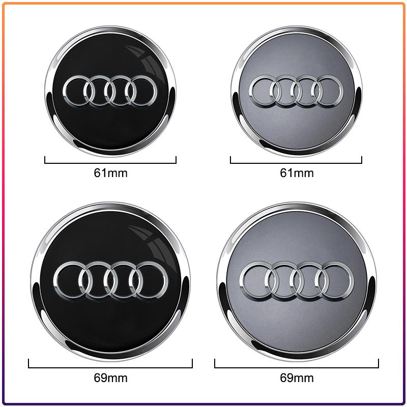 For Audi A5 60/61/68/69mm Badge Car Wheel Center Hub Cap Covers Auto Rim Cover For Audi A8 A5 A6 C5 C6 C7 A7 A1 A3 A4 B5 B6 B7 Q3 Q5 Q7 TT