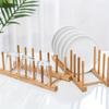 1pc Bamboo Plank Rack, Kitchen Storage Organizer for Plates, Dishes, Bowls, Cups, Pot Lids and Cutting Boards, Multi-functional Bamboo Drying Rack