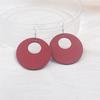 Wooden Round Pendants Women's Dangle Earrings Rose Green Black Geometric Statement Female Hanging Earrings new in