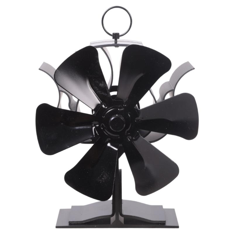 Eco-friendly 2-in-1 Fireplace Fan 6-Blade Chimney Fan without Power Heat Powered Stove Fan Low Noise for Wood Log for Bu