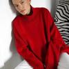Women's Turtleneck Sweater Oversize Winter Vintage Knitted Red Sweater Pullover Women Soft Gray Warm Sweater for Women