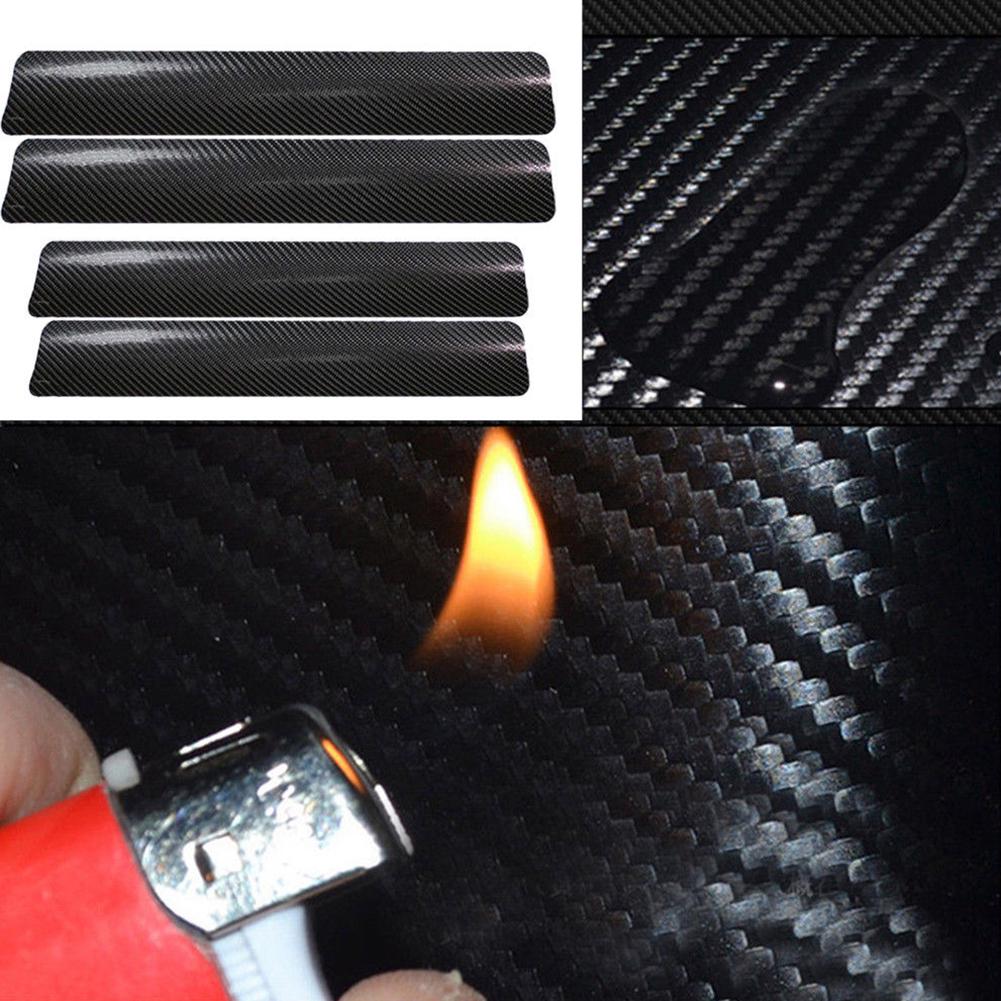 4Pcs/Set 3D Carbon Fiber Car Door Sticker Sill Scuff Cover Anti-Scratch Film Car Protected Stickers