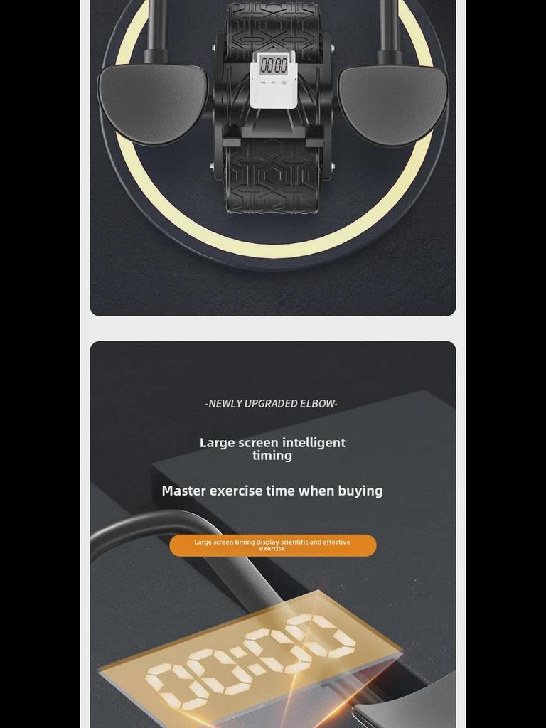 Dual-Purpose Ab Roller with Elbow Support - Automatic Rebound for Home Abdominal Muscle Training, Suitable for Men and Women