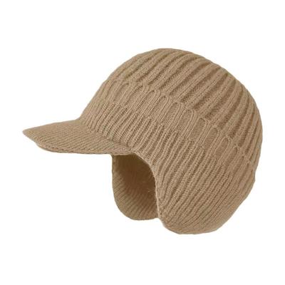 Осенне-зимняя однотонная простая вязаная шапка унисекс, шапки, мешковатые, теплые, для защиты ушей, теплые C M2P6