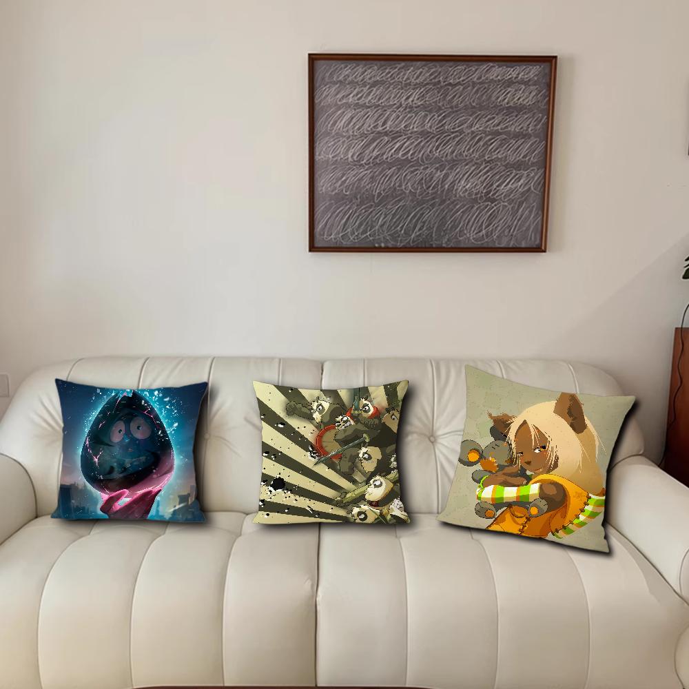 Game D-DOFUS Furry Panda Cute cushion For Bedroom Car Coffee Shop Room Soft and Living Room Sofa Decorative Pillow Cover Case