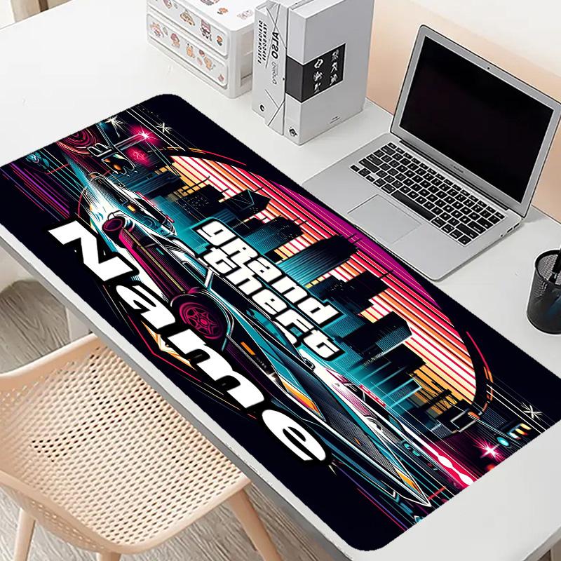 Custom Name Personalized Grand Theft Auto VI Pattern Mousepad, Laptop PC Desk Mat, Decorative Desk Mat for Home Keyboard Pad Gift