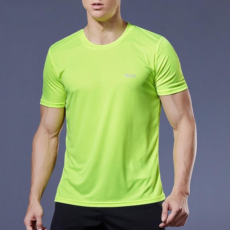 Men's Summer Sports T-shirt Ice Silk Loose Speed Drying Fitness Half Sleeve Large Top Casual Cool Breathable Short Sleeve
