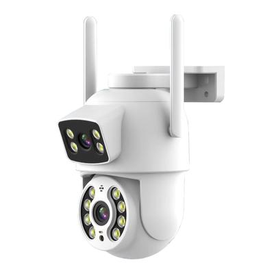 3MP+3MP беспроводная камера безопасности с двумя объективами, настенное крепление, интеллектуальная WiFi-камера IP66, водонепроницаемая, цветная, ночная