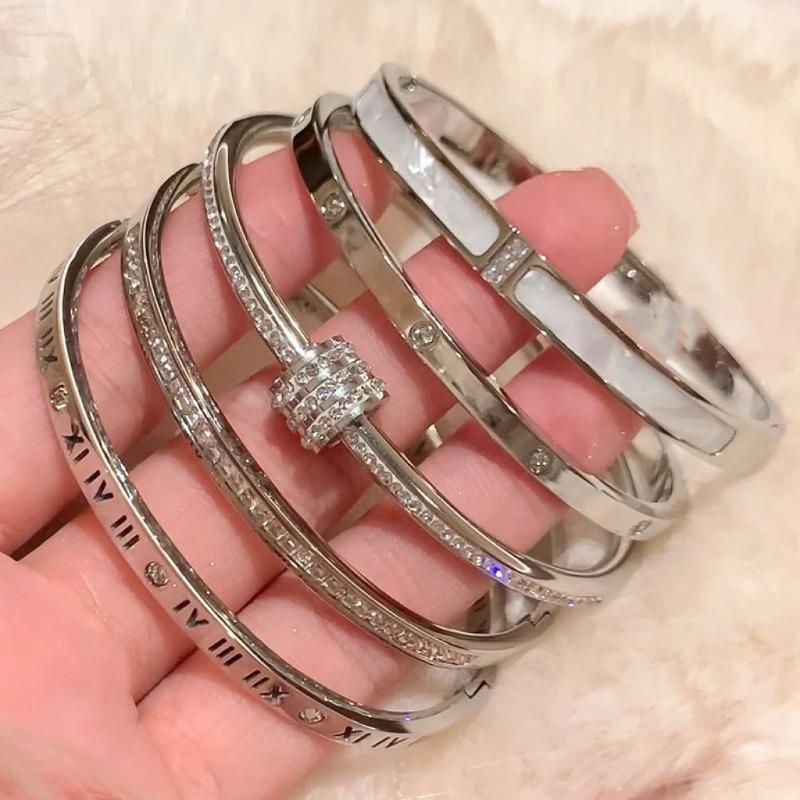 Классический дизайн браслета золотого цвета водонепроницаемый роскошный бренд сверкающие браслеты из циркония для женщин подарочные ювелирные изделия