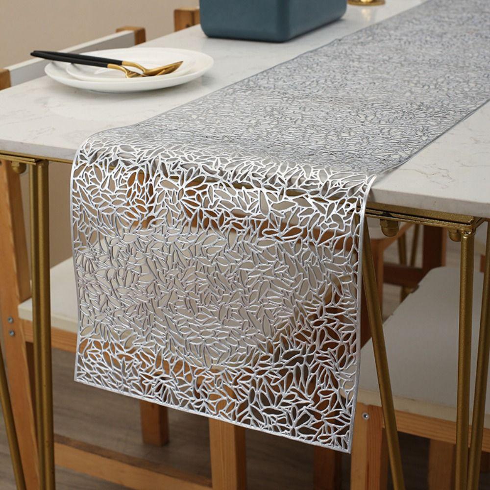 Rectangular Table Cover Anti-stain Tablecloth Long Hollow Table Runner  Banquet
