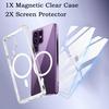 For Samsung Galaxy S26 Ultra S25 Plus Magnetic Phone Case with 2 Glass Screen Protectors MagSafe Non-Yellow Anti-Shock Transpare