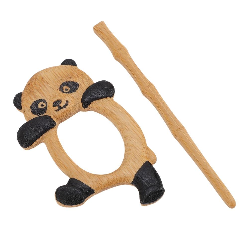2pcs Handmade Wooden Pin Carved Style Shawl Pin Cute Wooden Brooch For Cardigan