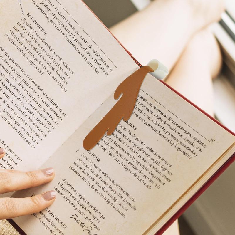 Закладка «Пролитый кофе» Креативная закладка в виде кофейной чашки Кожа ПУ Закладка «Пролитый кофе»