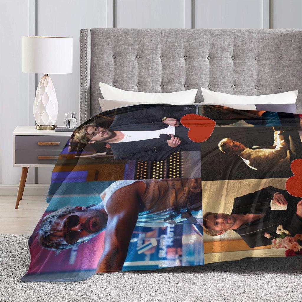 Ryan Gosling Collage Warm Soft Blanket Funny Travel Office Throw Blanket Couch Bed Flannel Bedspread Sofa Bed Cover