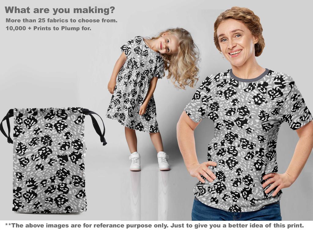 oneOone Хлопковый поплин Серая ткань Швейный материал с принтом шкуры животного Ткань на отрез 42 дюйма