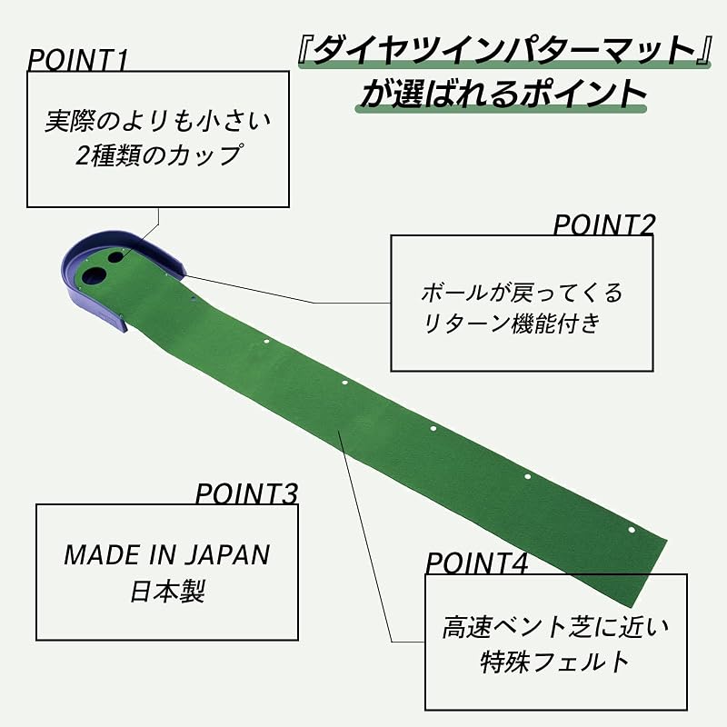 DAIYA GOLF DAIYA Коврик для паттера Twin Putter Mat TR-260