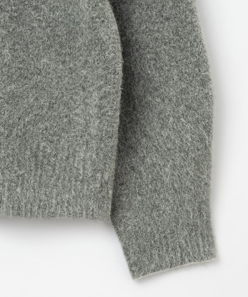 MILLO ARCHIVE Crop Silhouette V-Neck Knit [Melange Gray]