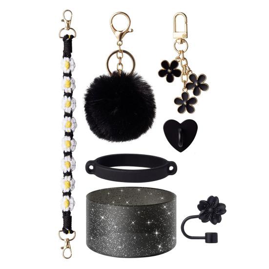 Набор из 7 принадлежностей для стаканов объемом 30/40 унций, силиконовая ручка, ремешок, соломинка для обуви