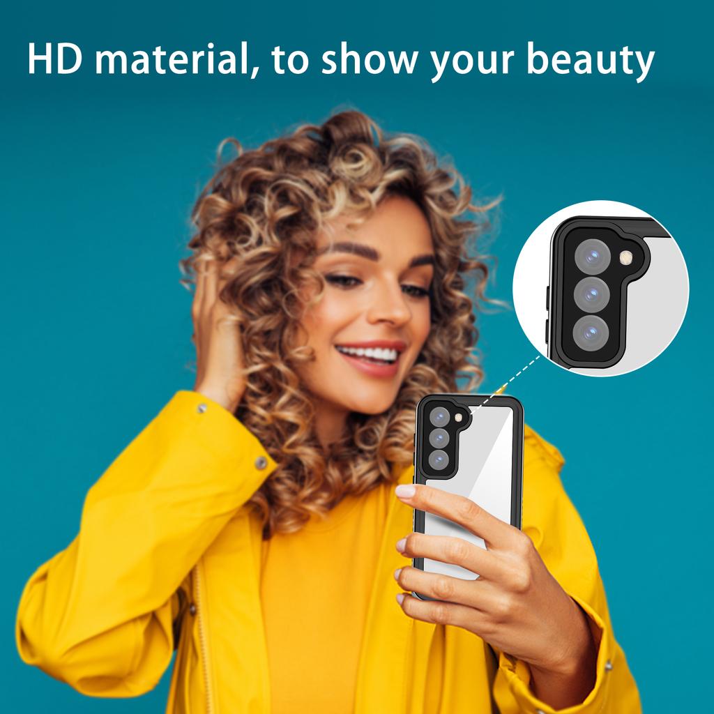 Водонепроницаемый чехол серии REDPEPPER FS для Samsung Galaxy S23, сертифицированный по IP68 прозрачный чехол для телефона с защитной пленкой для экрана [Поддержка разблокировки по отпечатку пальца]