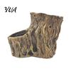 Natural Wood Grain Style Plant Pots Resin Tree Stump Flowerpot for Succulents Small Plants, Imitation Planter Durable Succulent Indoor Home