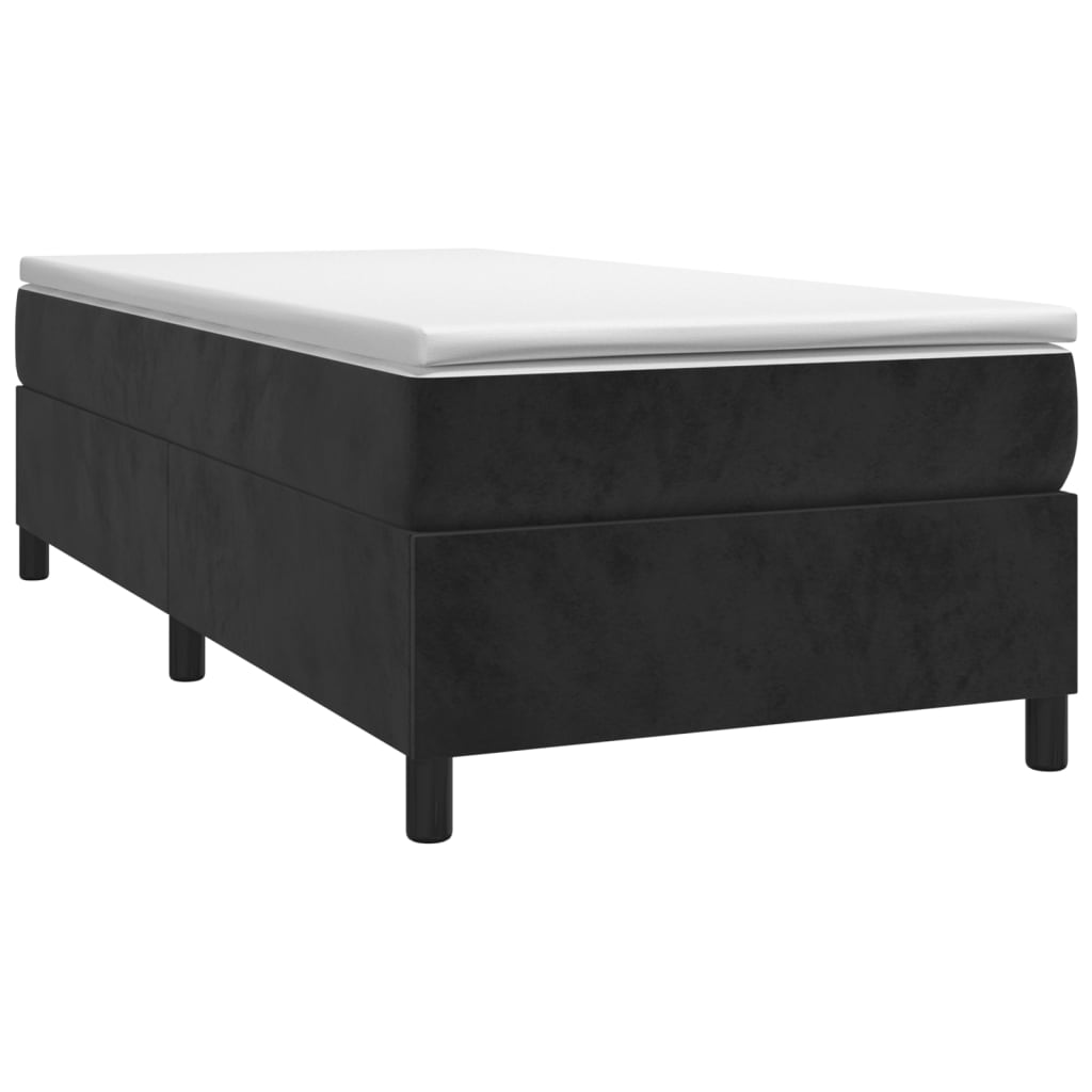 Box Spring Bed Frame Black 90 x 200 cm Velvet