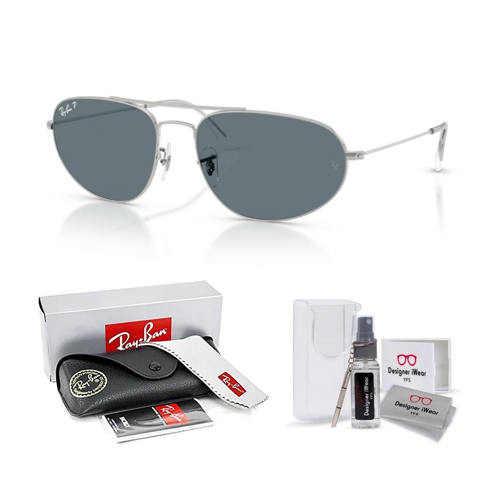 Солнцезащитные очки 0RB3945 SILVER DARK BLUE POLAR 62мм поляризационные Ray-Ban
