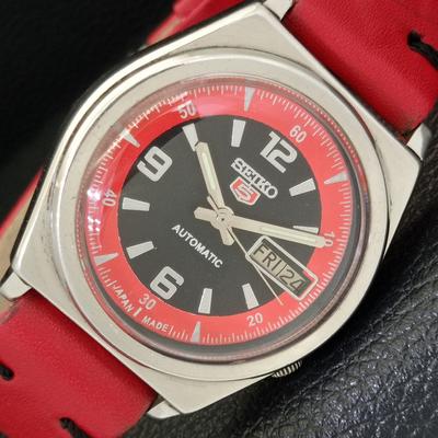 Б/У винтажные мужские часы SEIKO 5 AUTOMATIC 7009A из Японии с черным циферблатом a433427-2