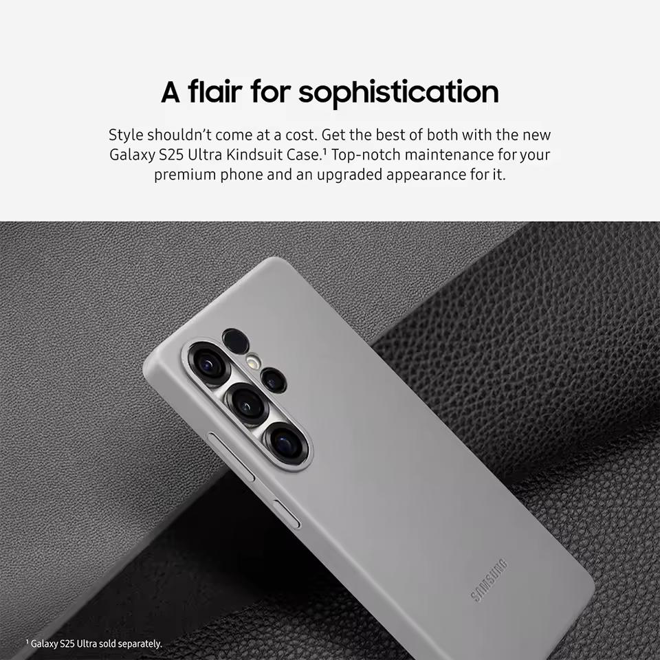 Samsung Galaxy S25 Ultra Kindsuit Leather Phone Case Soft Silky Touch Protective Leather Cover For Galaxy S25 Ultra