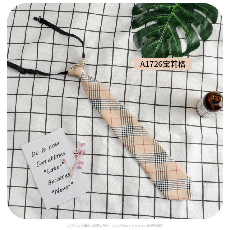 Small Tie Male and Female Students College Style Lazy Plaid Harajuku Trend Japanese JK Uniform