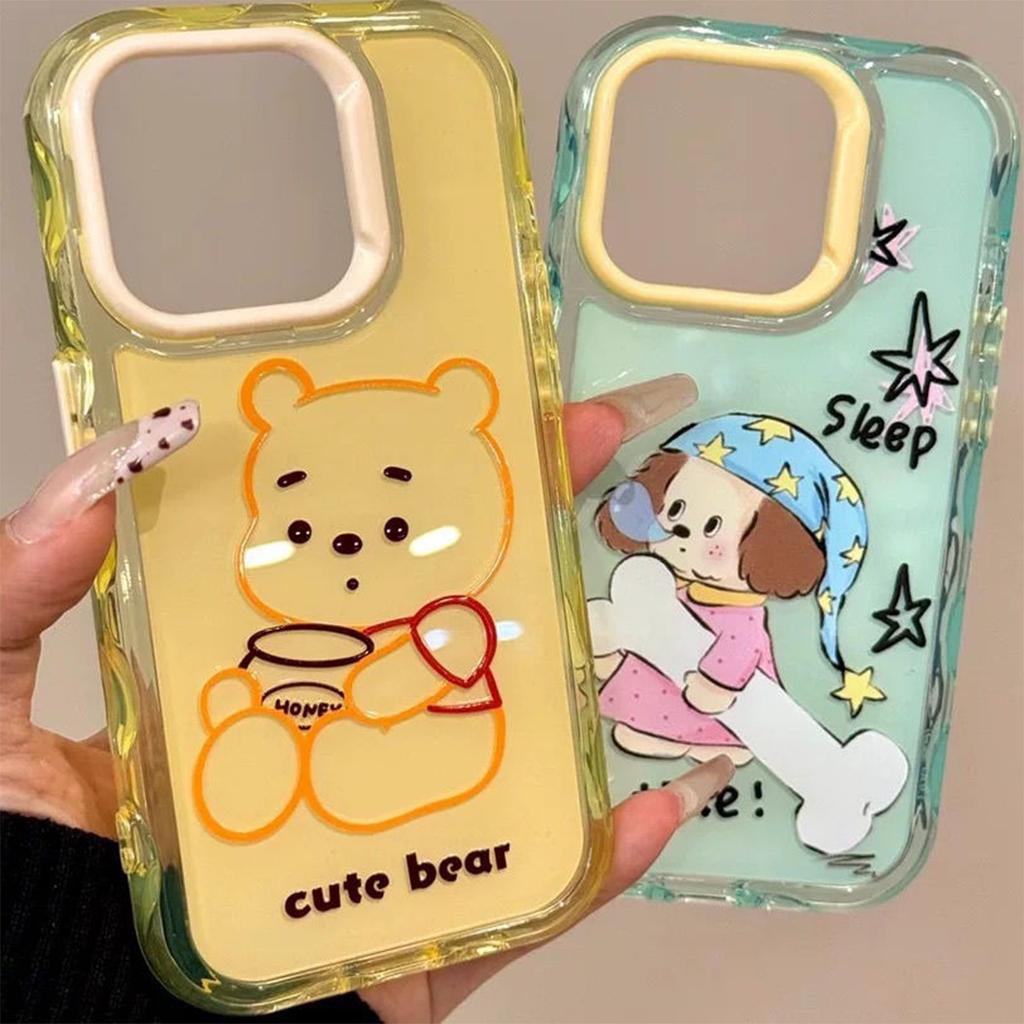 For Apple Mobile Phone Protective Case Three-piece Set Lanyard Two-in-one Mobile Phone Case Replacement Back Panel Cartoon Cute Mobile Phone Case