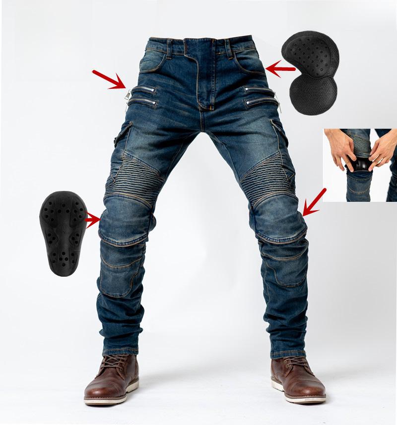 Унисекс джинсы для мотоциклистов с защитной экипировкой - всесезонные, антиосенние повседневные брюки