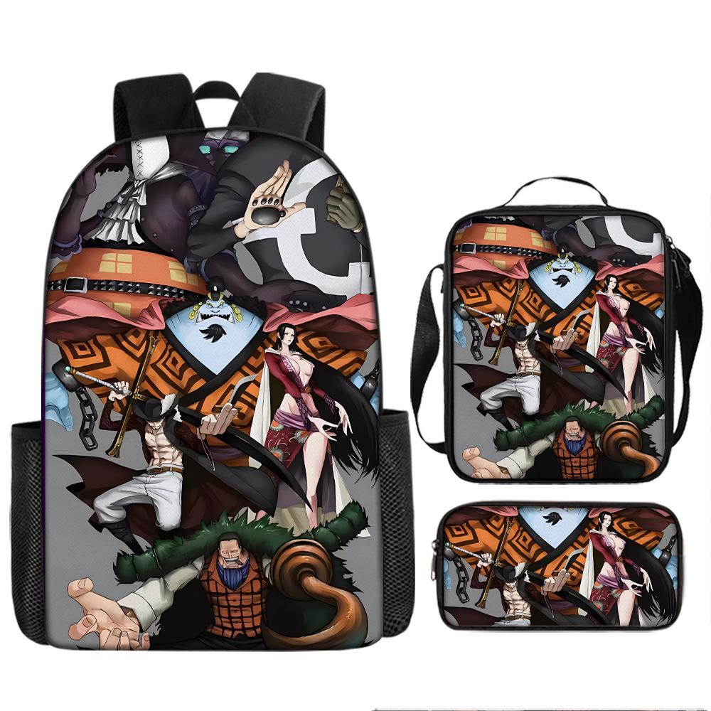 Анимация ONE PIECE школьный рюкзак из трех частей игровой периферийный рюкзак большой вместимости для ученика средней школы для улицы, кампуса, сумка для компьютера