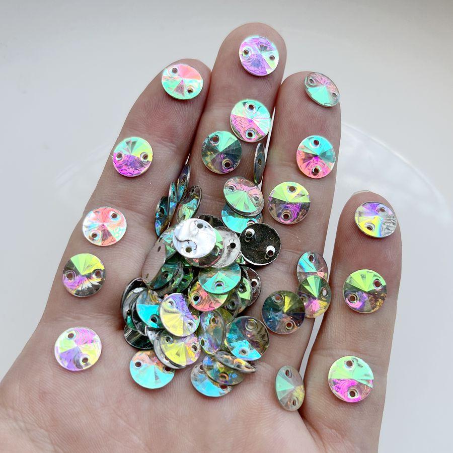 100 блестящих круглых/маркизных страз из смолы с двумя отверстиями для пришивания, подходящих для украшения платья, изготовления DIY-украшений, скрапбукинга