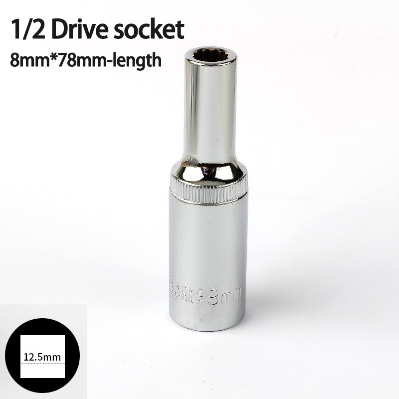 1 шт. 12-гранная 78 мм зеркальная глубокая головка 1/2" привод бита Torx трещоточный ключ адаптер инструмент часть 8-32 мм инструменты для ремонта автомобиля