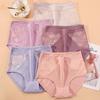 Mom Underwear for Women Panites High Waisted Pure Cotton Lace Middle-aged and Elderly Women Plus Size Triangle Panties