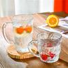 10.3oz/13.7oz Glacier Shaped Glass Cup with Handle Heat-resistant Tea Cup Party Water Bottle Juice Beverage Cups Cold Drink Mug