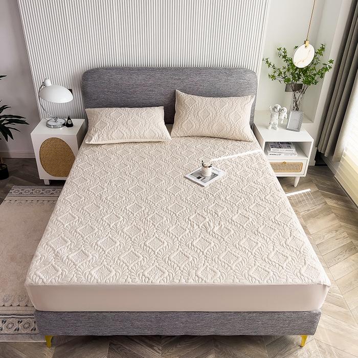 Водонепроницаемое хлопковое покрывало, мягкое, приятное для кожи покрывало для кровати, нескользящее покрывало с эластичной лентой, простыня на подкладке для кровати