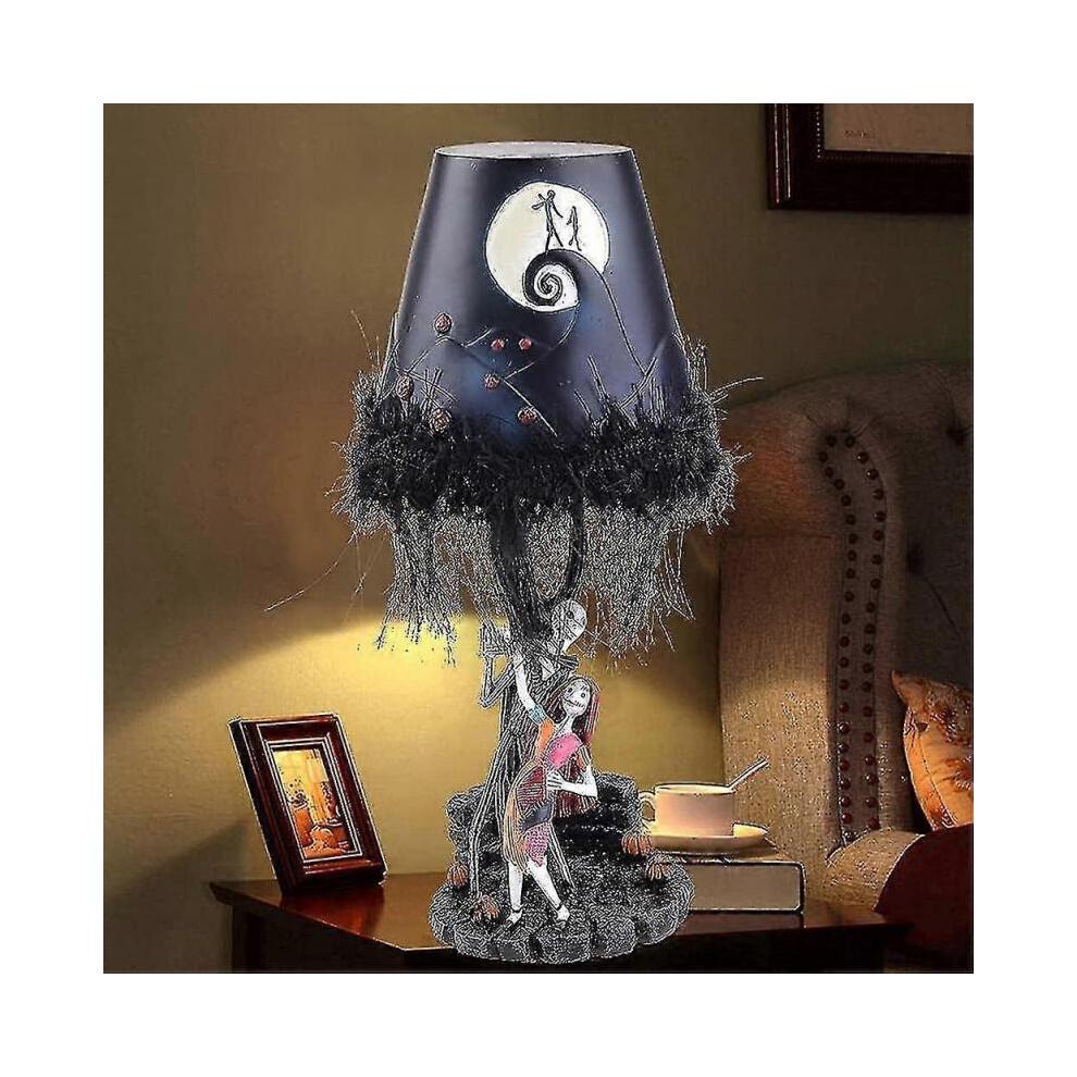 Nightmare Before Christmas Table Lamp, Light Up Led Moonlight Table with Figure Tassel Resin Handmade Model Toy Desktop Decoration