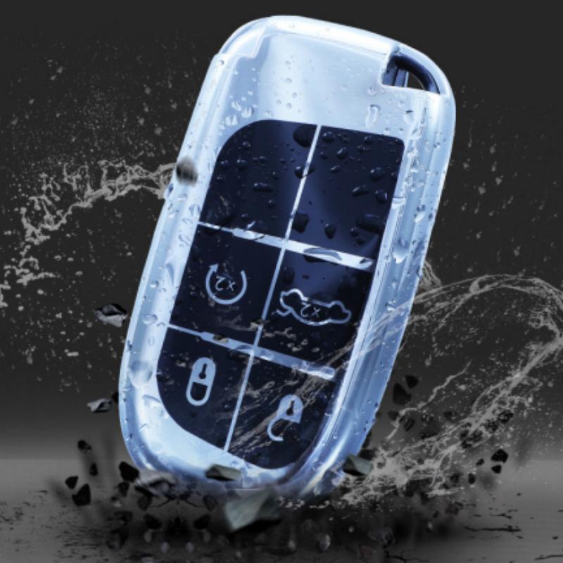 Автомобильный чехол для ключей с 5 кнопками, держатель для Jeep Renegade Compass Grand Cherokee для Chrysler 300C Wrangler Dodge Fiat, аксессуары