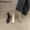 Fashion Women Ankle Boots Woman Square Heel Fashion Zipper Autumn Winter Women's Shoes Leather Girl's Short Booties
