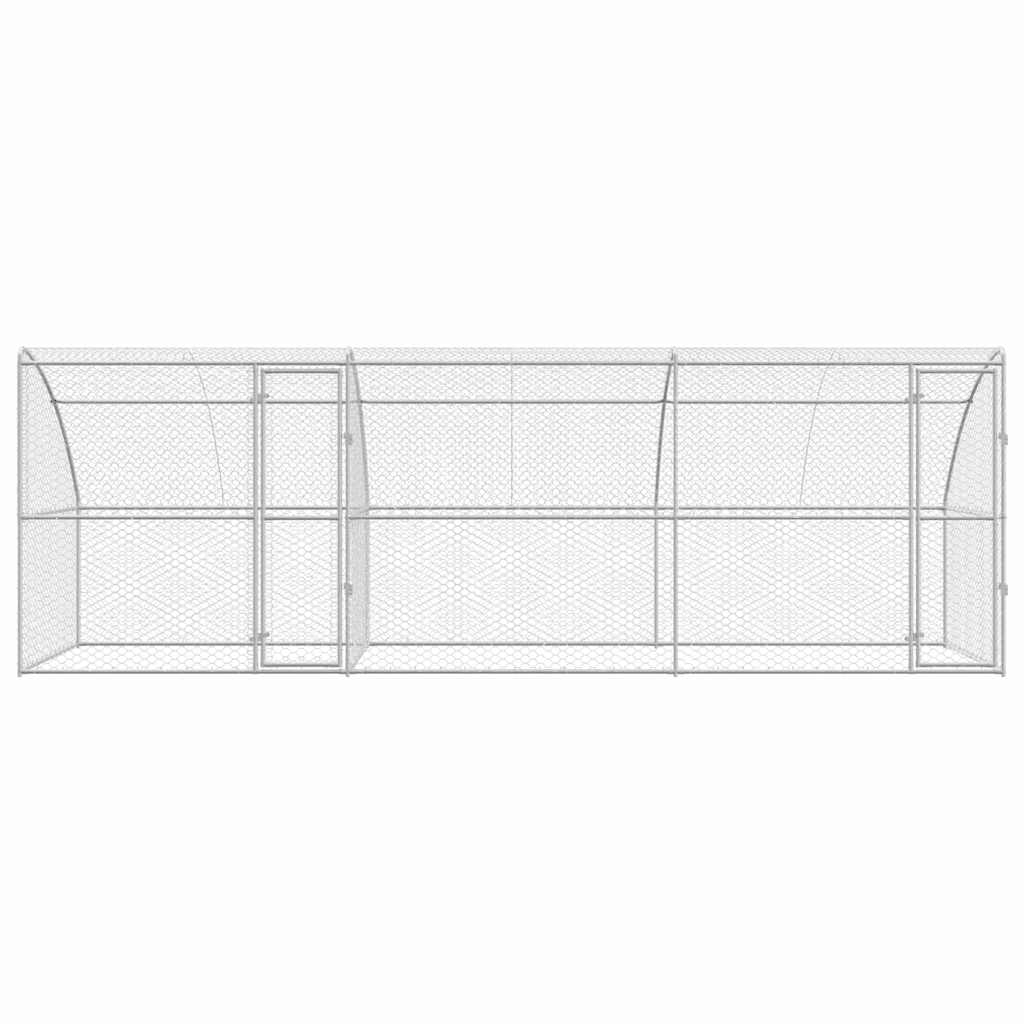 Dog Kennel 3 pcs Silver 6 x 2 x 2 m Galvanized Steel