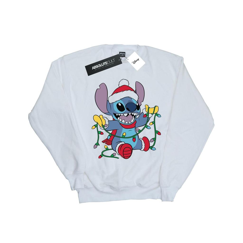 Disney Womens/Ladies Lilo And Stitch Christmas Lights Sweatshirt