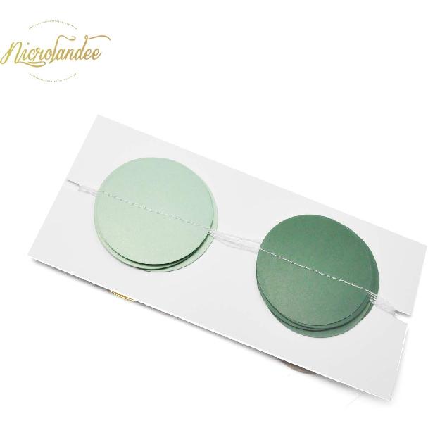 NICROLANDEE Wedding Party Decorations - 3 Pack Sage Green Dots Paper Garland String Hanging Backdrop for St Patricks Day Rustic Wedding, Neutral Baby