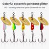 5Pcs Spinner Spoon Metal Bait Fishing Lures Treble Hook Design Portable Rotating Sequins Crankbait Spoon Baits Set