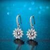 Серьги-капли из серебра 925 пробы, 1 карат, цвет D, муассанит, Halo, висячие серьги-кольца для женщин, свадебные украшения для помолвки