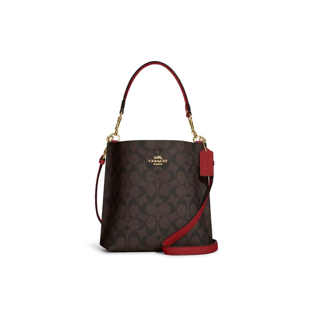 Coach Mollie Classic Logo Print Bucket Bag With Detachable Shoulder Strap Women Handbags Brown CA582-IMRVQ