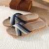 Four Seasons Linen Slippers, Home Couple Indoor Soft Bottom Slippers, Couple Wooden Floor Cotton and Linen Home Sandals