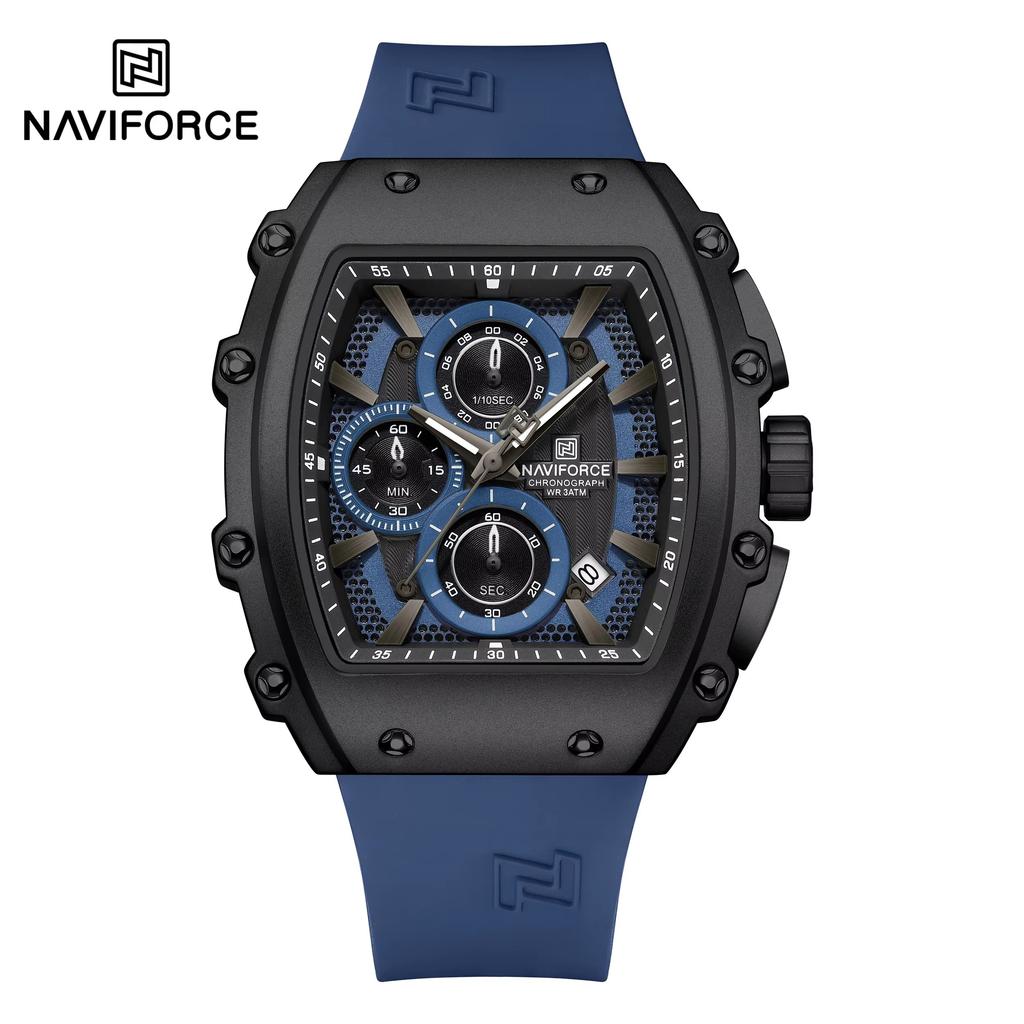 Топ-бренд NAVIFORCE 8070 Персонализированные Мужские Часы Высокое Качество Оригинальный Бренд Квадратные Часы с Силиконовым Ремешком Reloj 2025