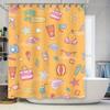 Летняя пляжная шторка для душа с разноцветными аксессуарами для декора ванной комнаты Солнечный оранжевый принт
